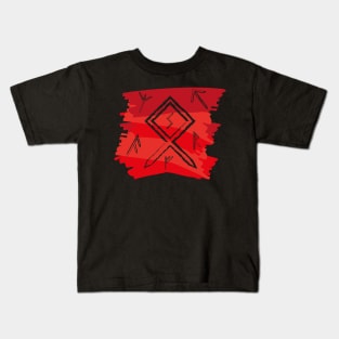 Blood Red Paint Runes Norse Mythology Asatru Kids T-Shirt